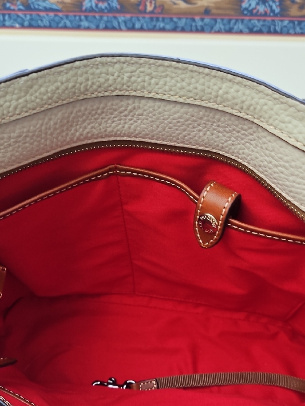Dooney & Bourke Bone Pebble Leather Small Lexington Shoulder Bag - Picture 6 of 16
